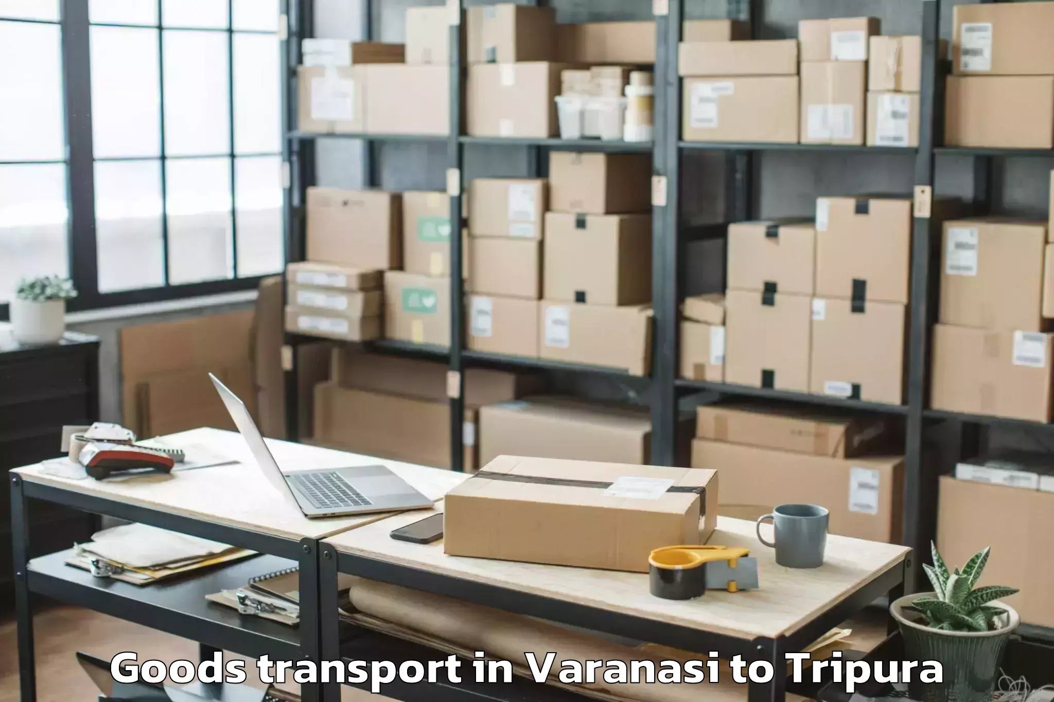 Easy Varanasi to Amarpur Gomati Goods Transport Booking